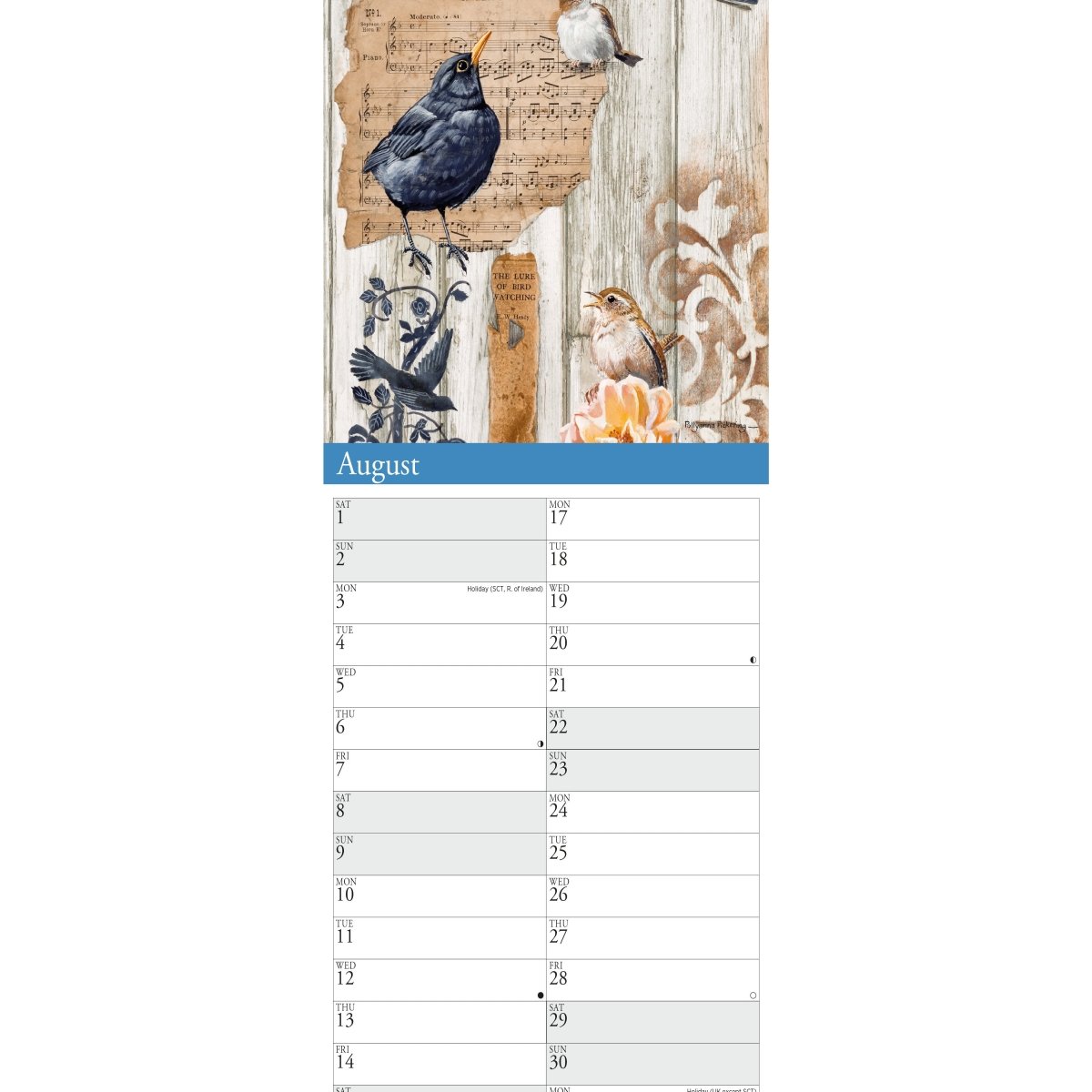 Garden Birds by Pollyanna Pickering Slim Calendar 2026