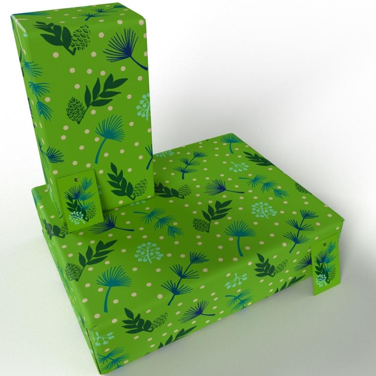 Christmas Leaves and Berries Ten Pack Recycled Wrapping Paper by Kate Heiss