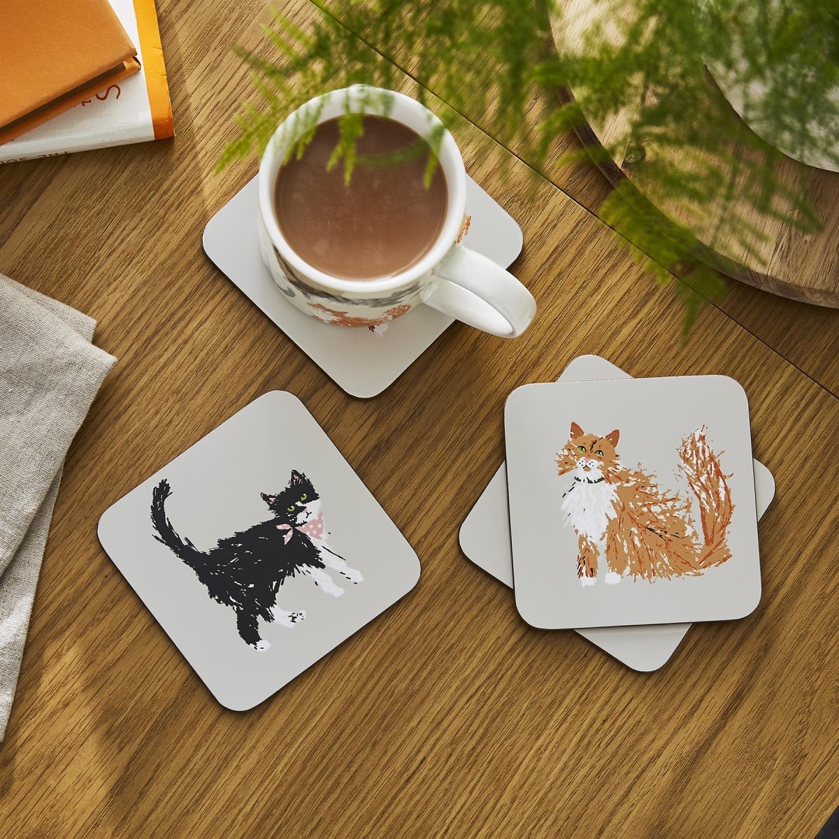 Feline Friends Coasters 4 pack