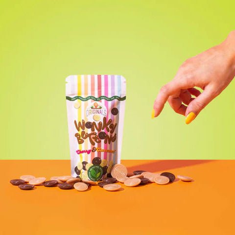 Catherine's Originals Vegan M*lk Choc Caramel & White Choc Cherry Wonky Buttons, 100g