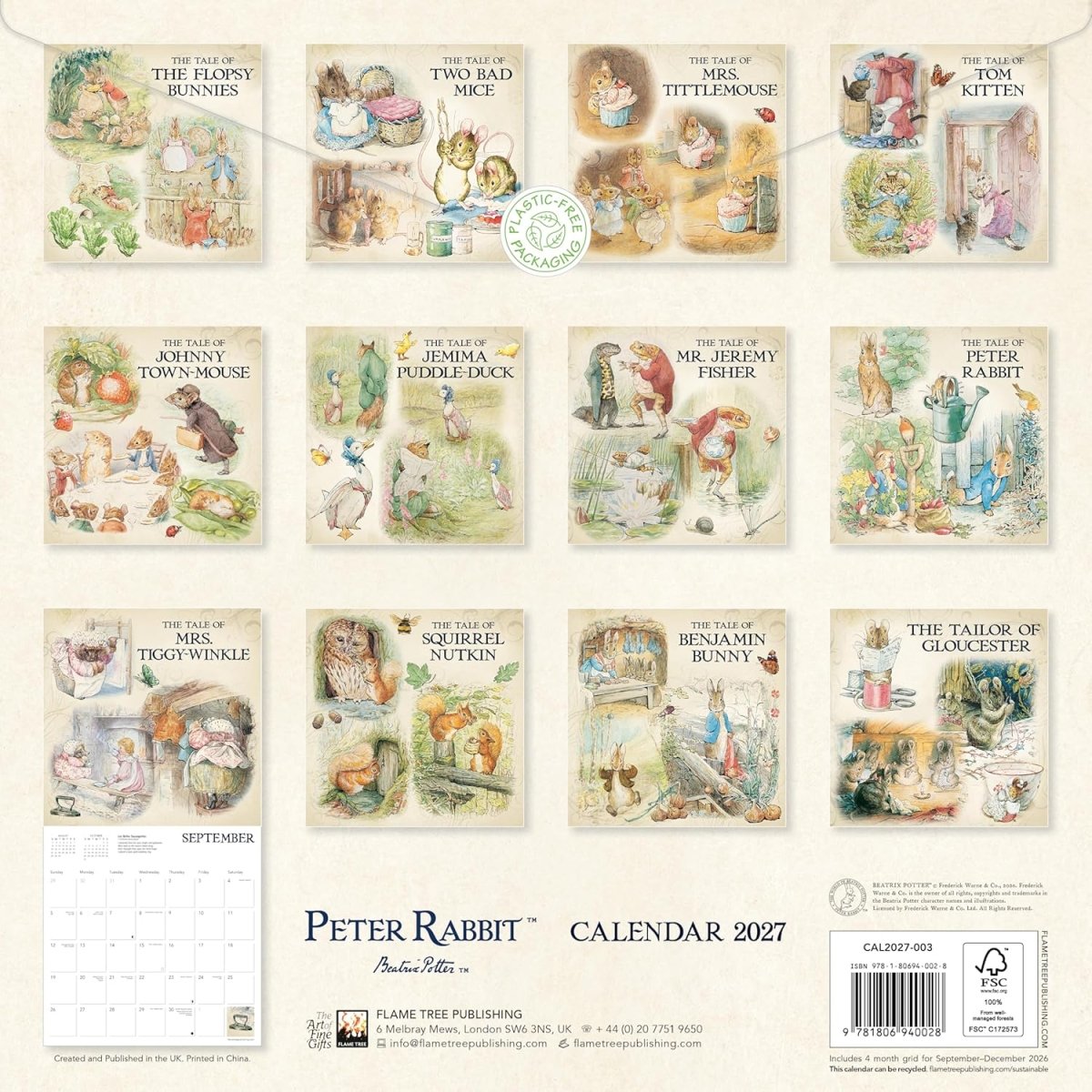 World Of Peter Rabbit Wall Calendar 2027