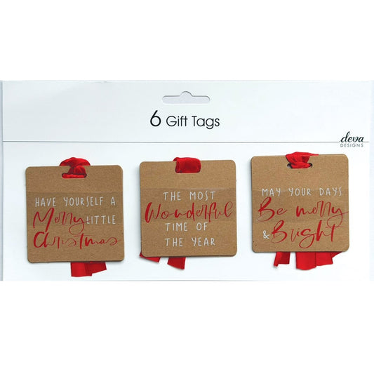 Christmas Caption Trio Gift Tags - 6 Pack