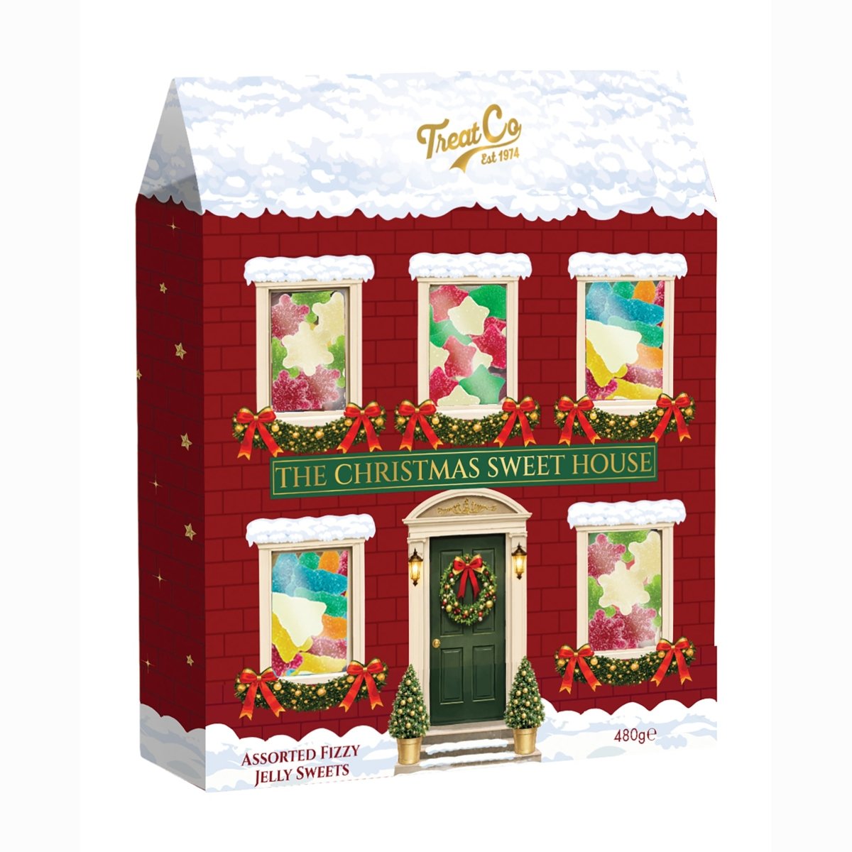 Christmas Sweet House with Assorted Fizzy Jelly Sweets