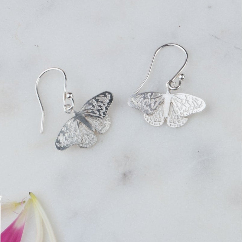 Amanda Coleman Butterfly Drop Earrings in Sterling Silver