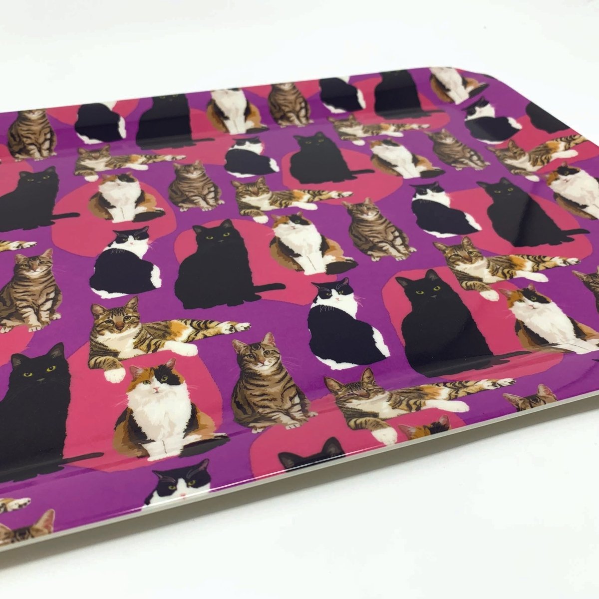Cat Patterned Tray by Leslie Gerry