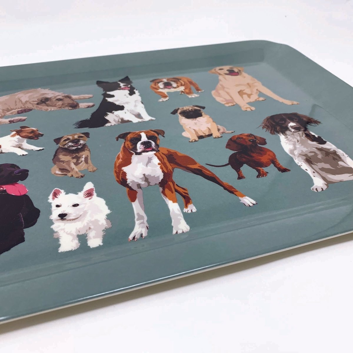 Dog Patterned Tray by Leslie Gerry