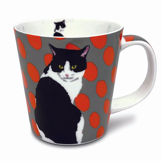 Black & White Cat Mug by Leslie Gerry