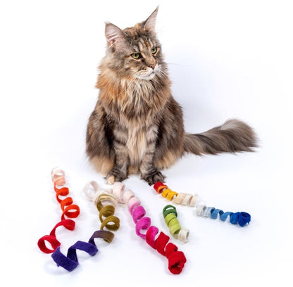 Spinny Spiral Felted Cat Toy