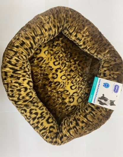 RSPCA Plush Leopard Print Donut Bed
