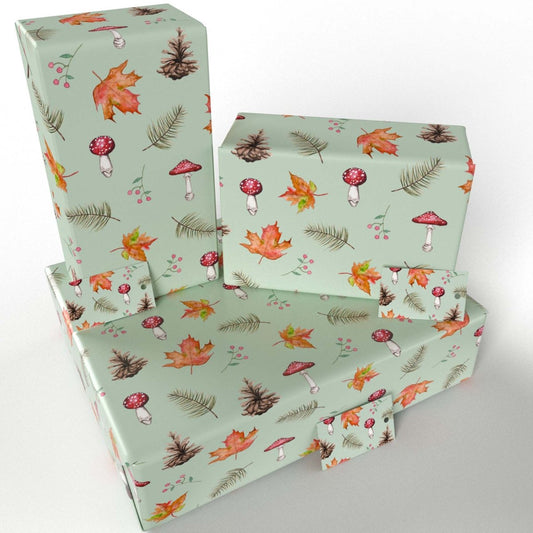 Christmas Festive Woodland Recycled Wrapping Paper by Sophie Botsford