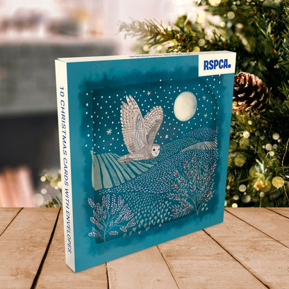 RSPCA Christmas Cards Owl in the Moonlight