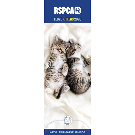 RSPCA I Love Kittens Slim 12 month Wall Calendar 2026