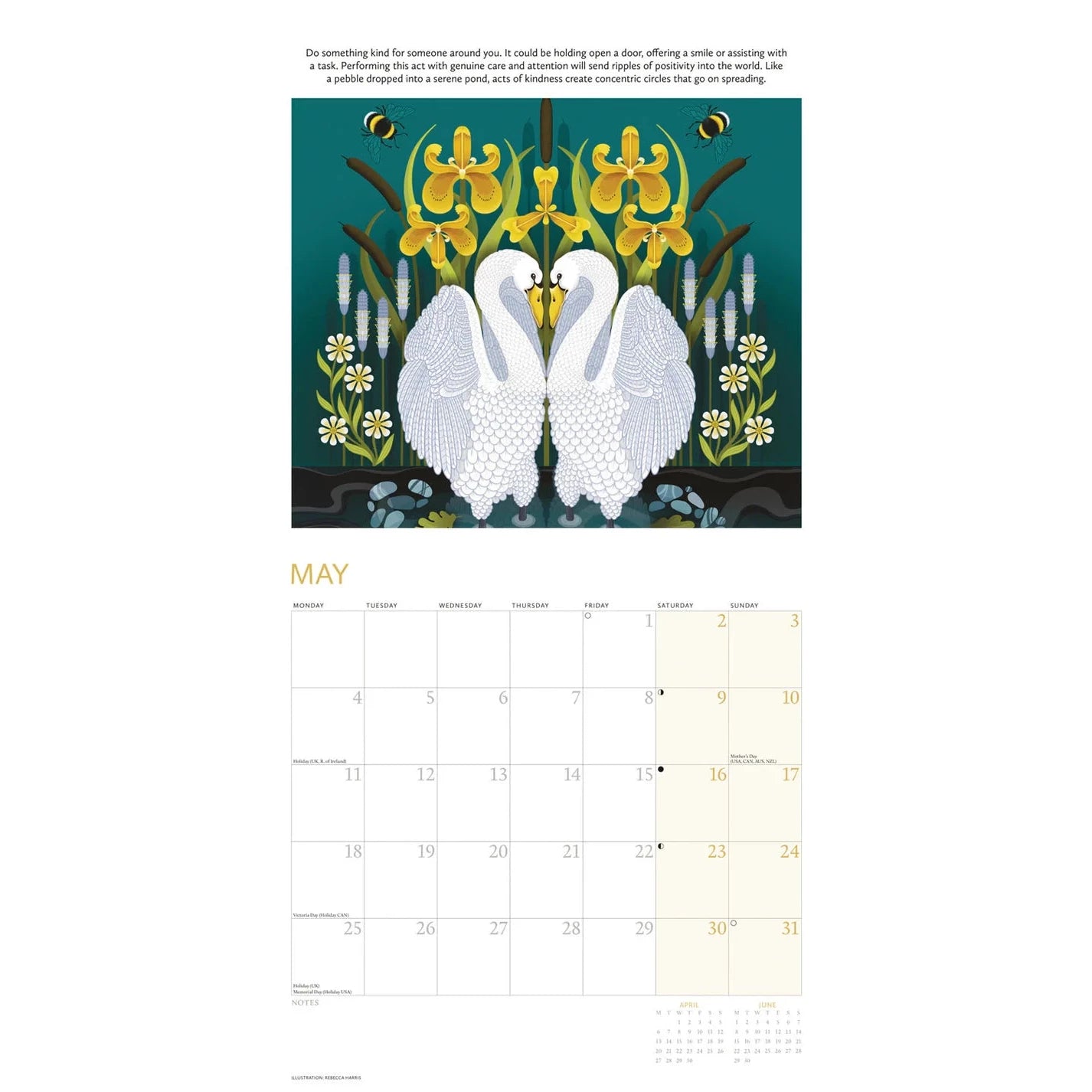 Breathe Square Wall Calendar 2026