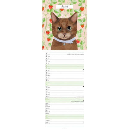 Cats Slim Calendar 2026