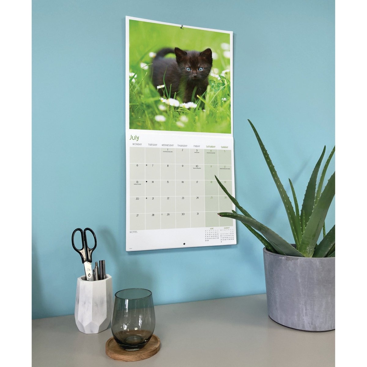 Black Cats Square Wall Calendar 2026