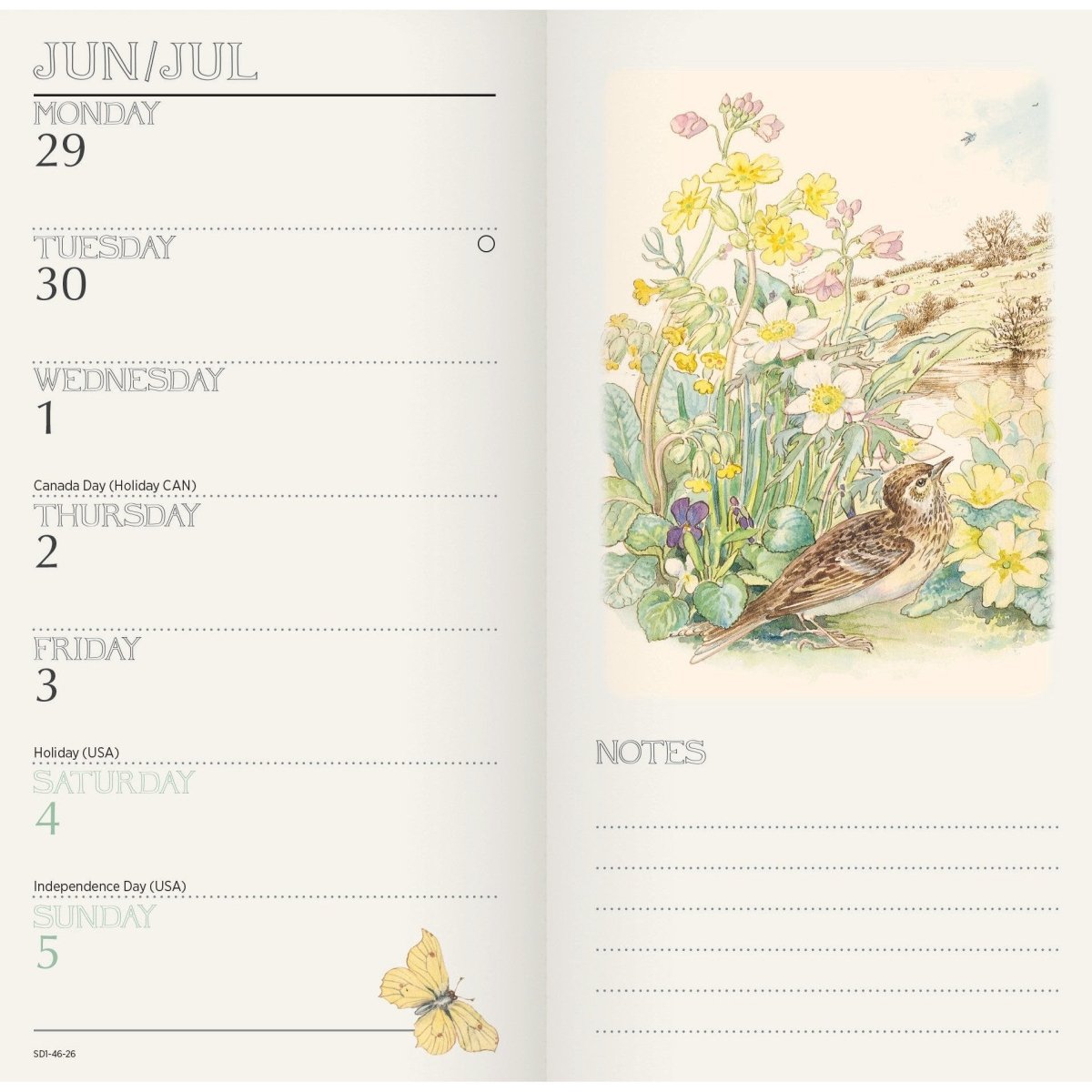 Country Slim Diary by Edith Holden 2026