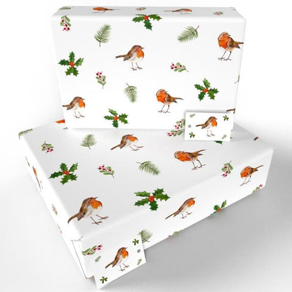 Christmas White Ten Pack Recycled Wrapping Paper by Sophie Botsford