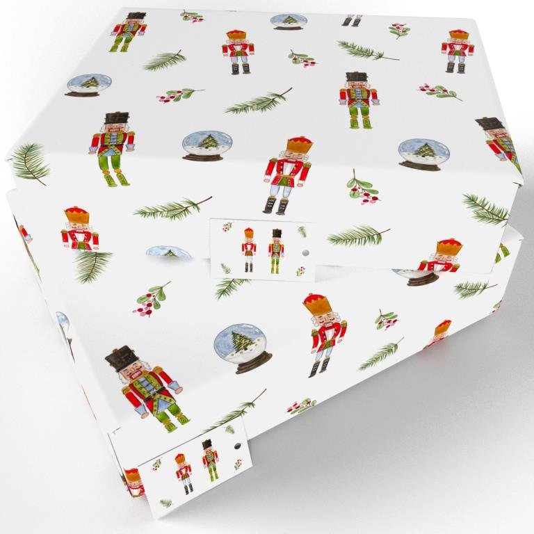 Christmas White Ten Pack Recycled Wrapping Paper by Sophie Botsford