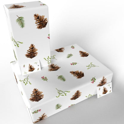 Christmas White Ten Pack Recycled Wrapping Paper by Sophie Botsford