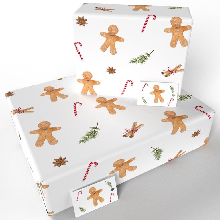 Christmas White Ten Pack Recycled Wrapping Paper by Sophie Botsford