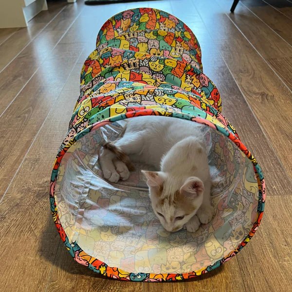 Mymeow Playful Fabric Cat Tunnel, 64cm