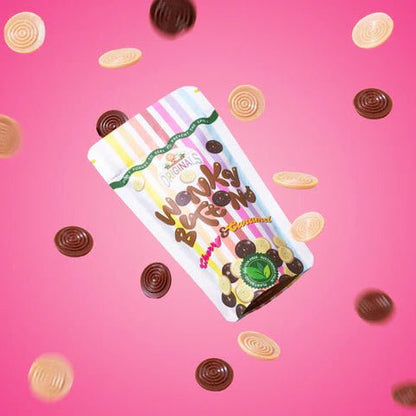 Catherine's Originals Vegan M*lk Choc Caramel & White Choc Cherry Wonky Buttons, 100g