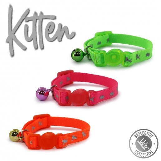 Kitten Safety Collar, Hi Viz Reflective