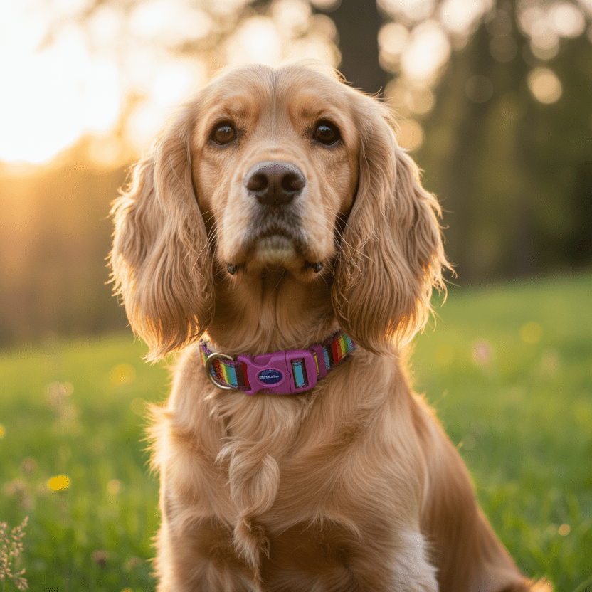 Ancol Nylon Rainbow Stripe Dog Collar