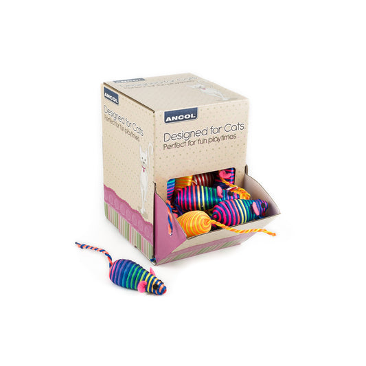 Stripey String Mouse Cat Toy, Set of 3