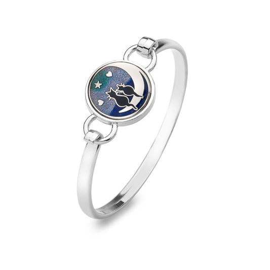 Love Cats & Moon Enamelled Bangle