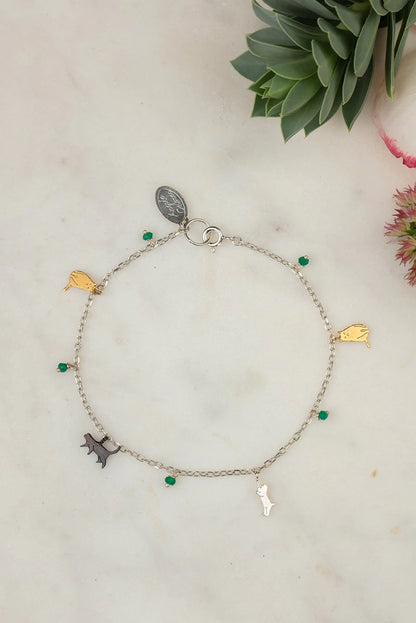 Amanda Coleman Tiny Cats Charm Bracelet