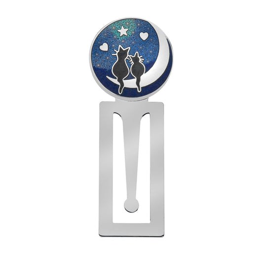 Love Cats & Moon Enamelled Bookmark