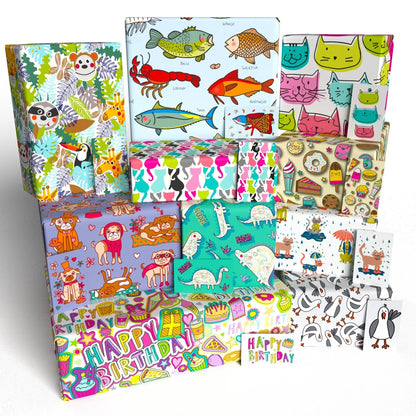 Children's Wrapping Paper by Rosie Parkinson 10 Pack