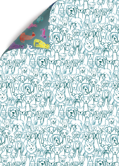 Pawty Dogs Wrapping Paper - 6 Sheets