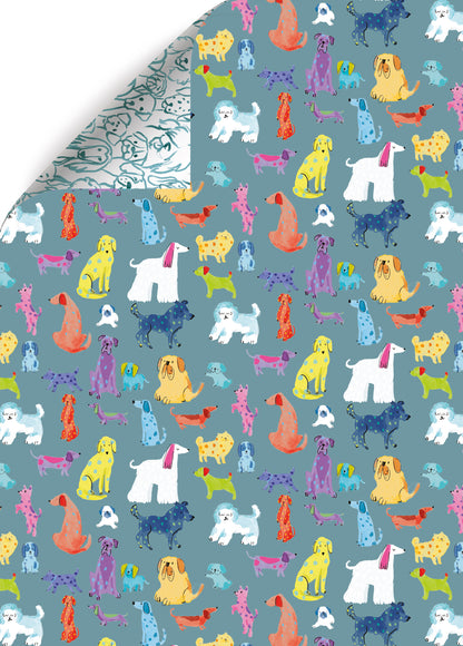 Pawty Dogs Wrapping Paper - 6 Sheets