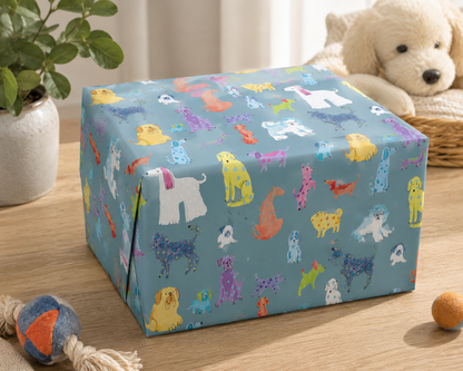 Pawty Dogs Wrapping Paper - 6 Sheets