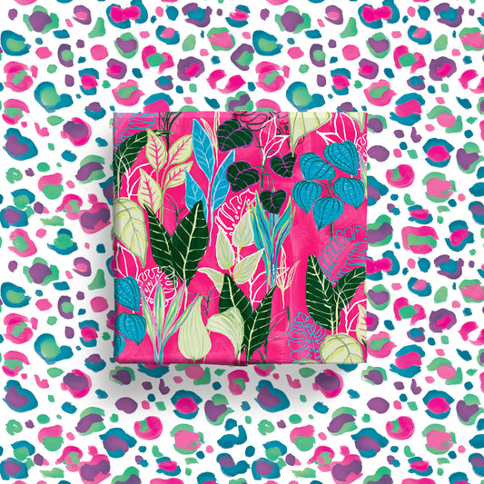 Neon Tropical Wrapping Paper - 6 Sheets