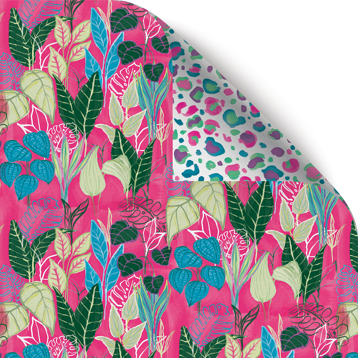 Neon Tropical Wrapping Paper - 6 Sheets