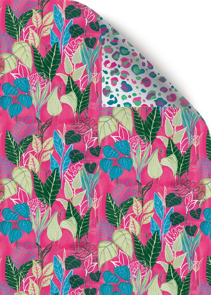 Neon Tropical Wrapping Paper - 6 Sheets