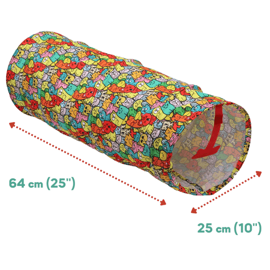 Mymeow Playful Fabric Cat Tunnel, 64cm