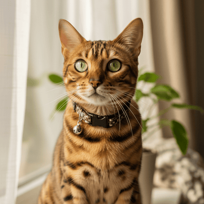 Cat Safety Collar, Brown Star Print