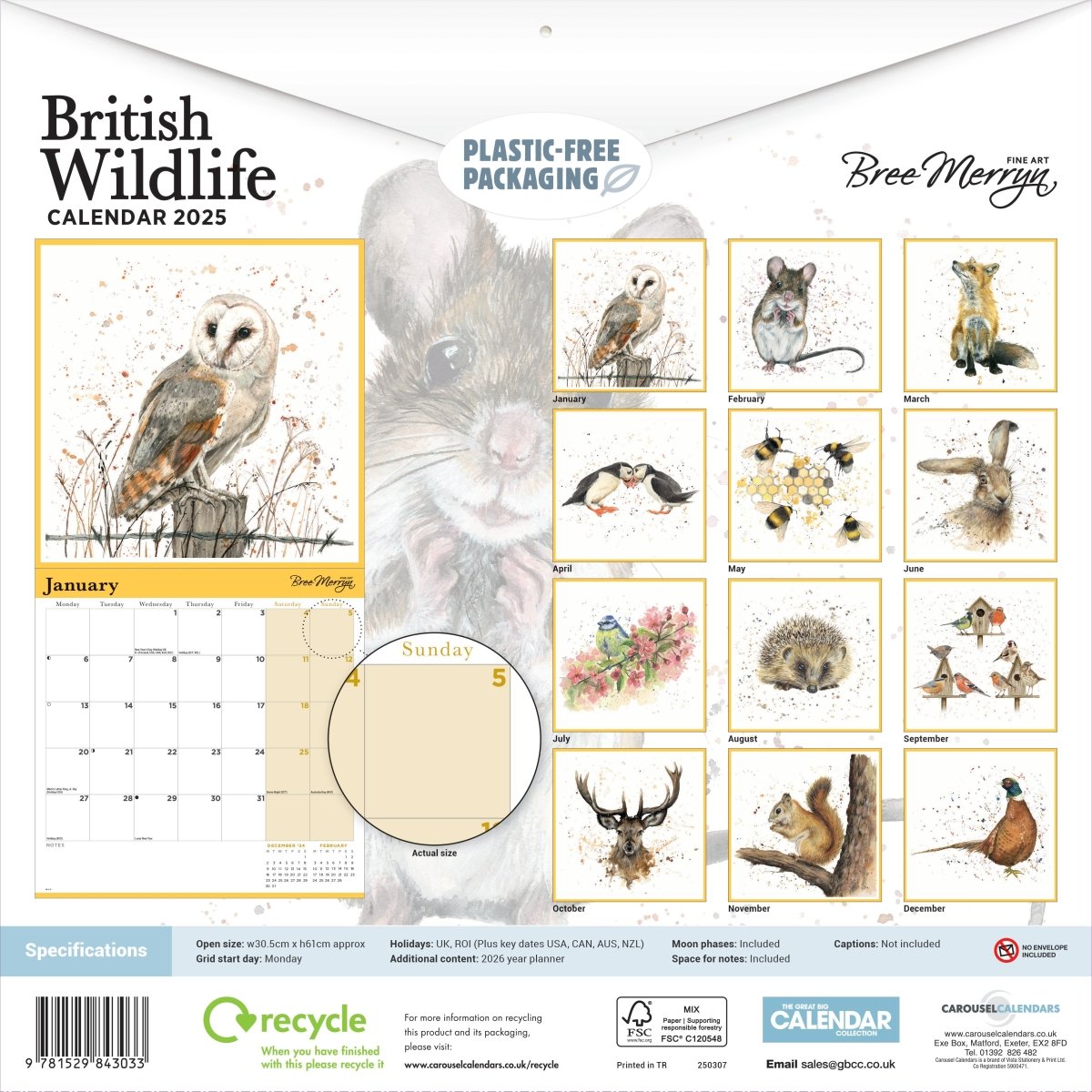 Bree Merryn Square Wall Calendar 2025