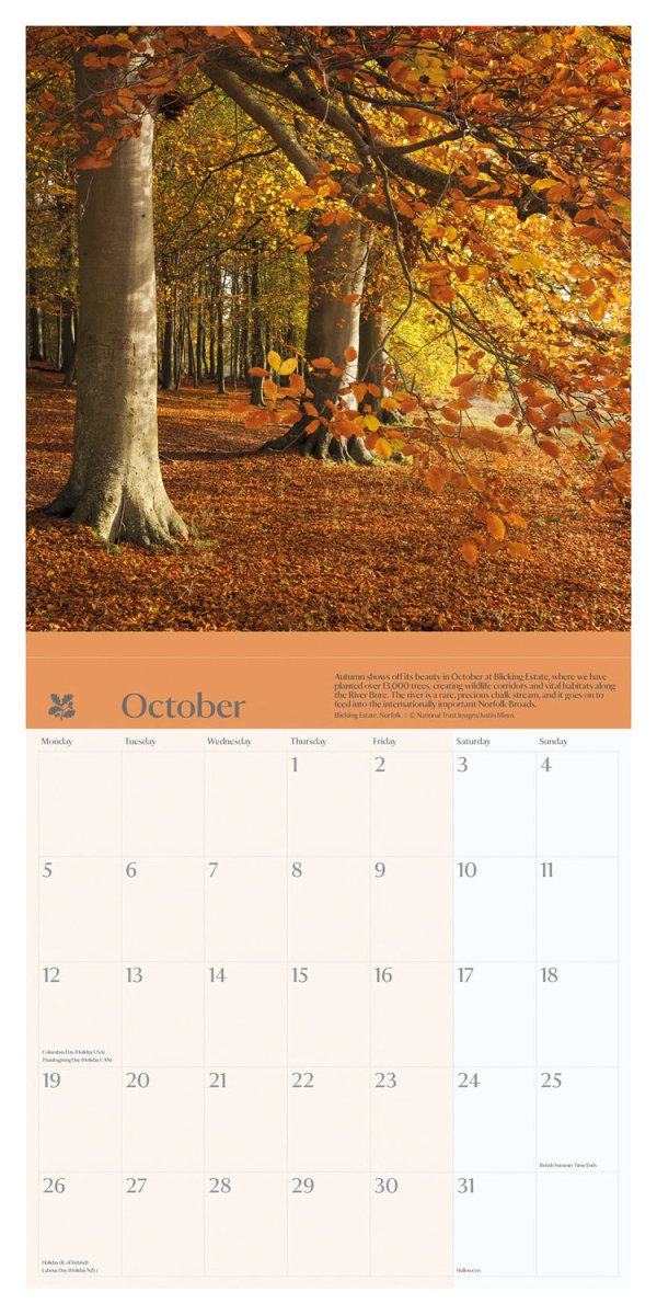 Seasons National Trust Square Wall Calendar 2026