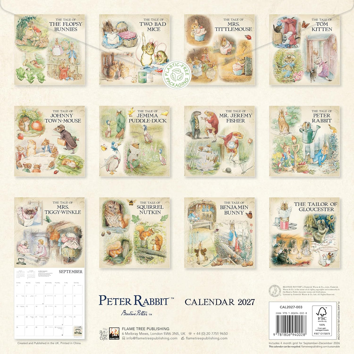 World Of Peter Rabbit Wall Calendar 2027
