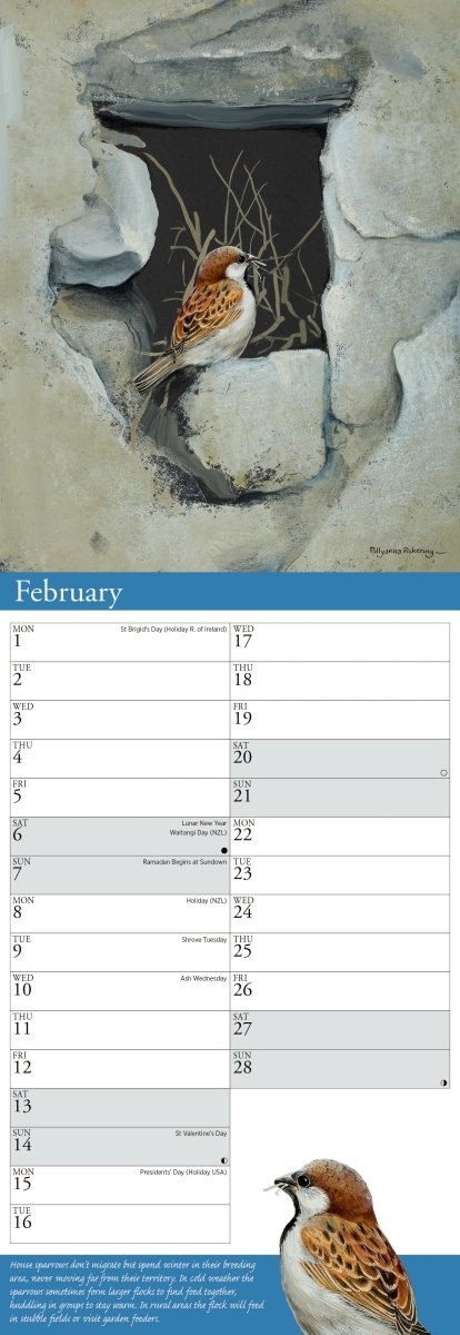 Garden Birds by Pollyanna Pickering - Slim Wall Calendar 2027
