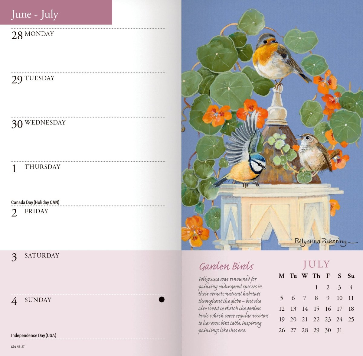 Garden Birds by Pollyanna Pickering - Slim Diary 2027