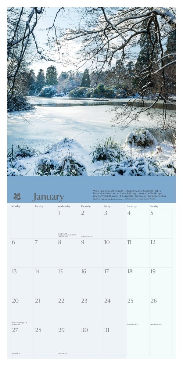 National Trust Seasons Square Wall Calendar 2025