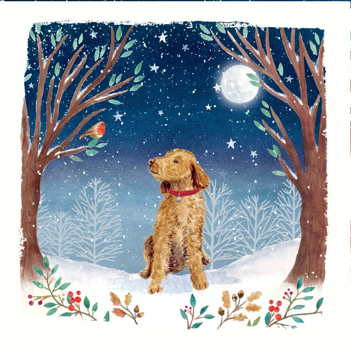 Moonlit Walk Christmas Cards, 10 Pack