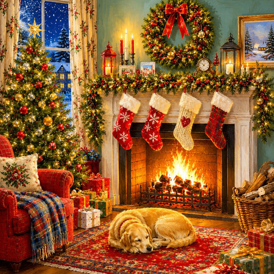 Fireside Nap Christmas Cards, 10 Pack