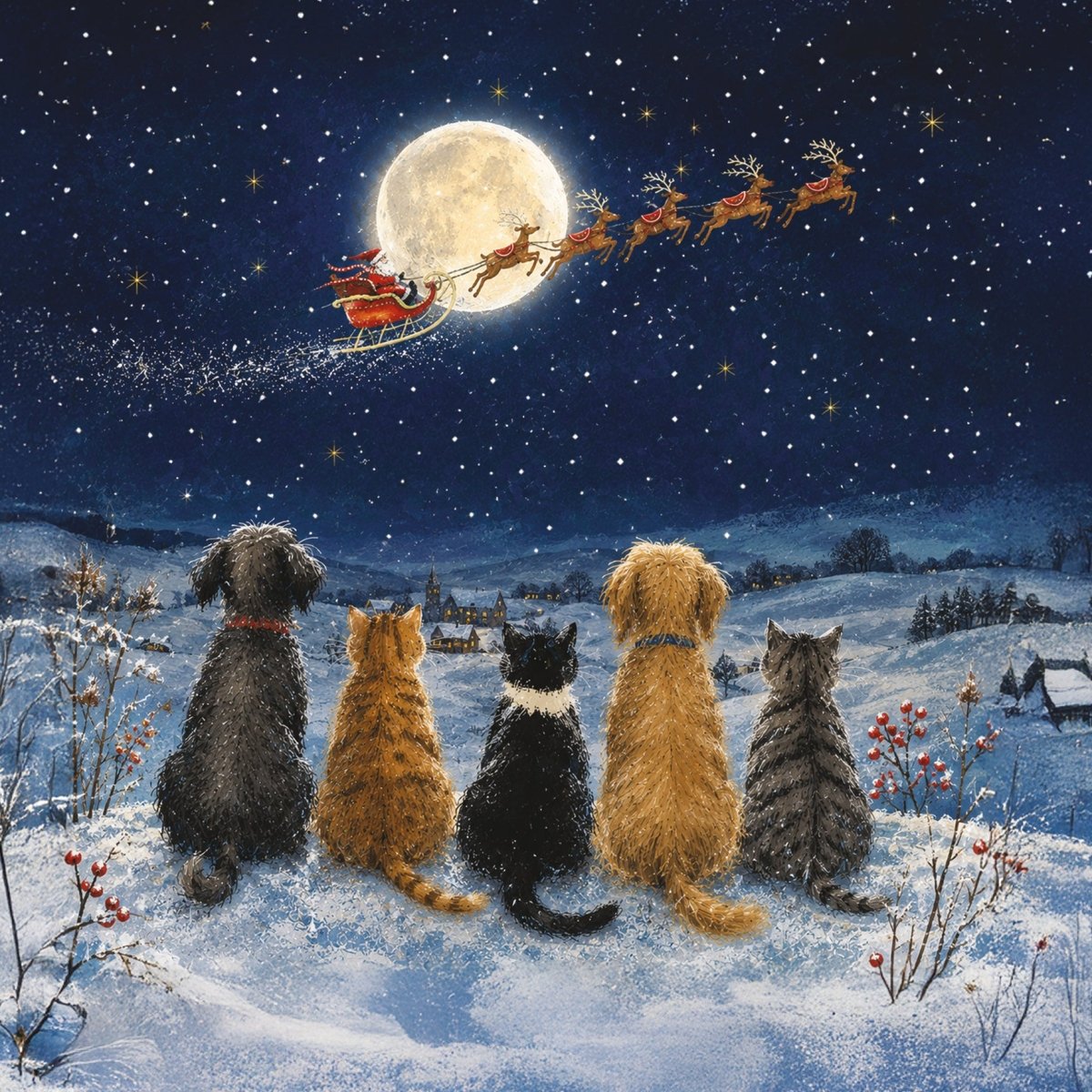 Waiting for Santa Christmas Cards, 10 Pack